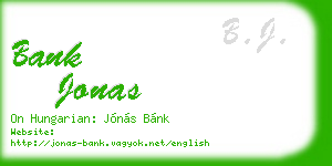 bank jonas business card